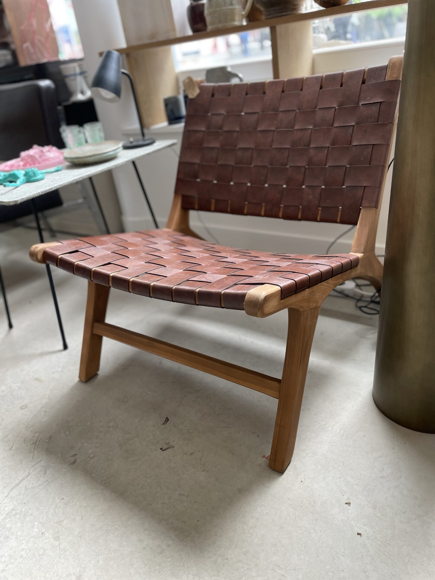 Fauteuil en cuir tressé CALIXTA – Image 5