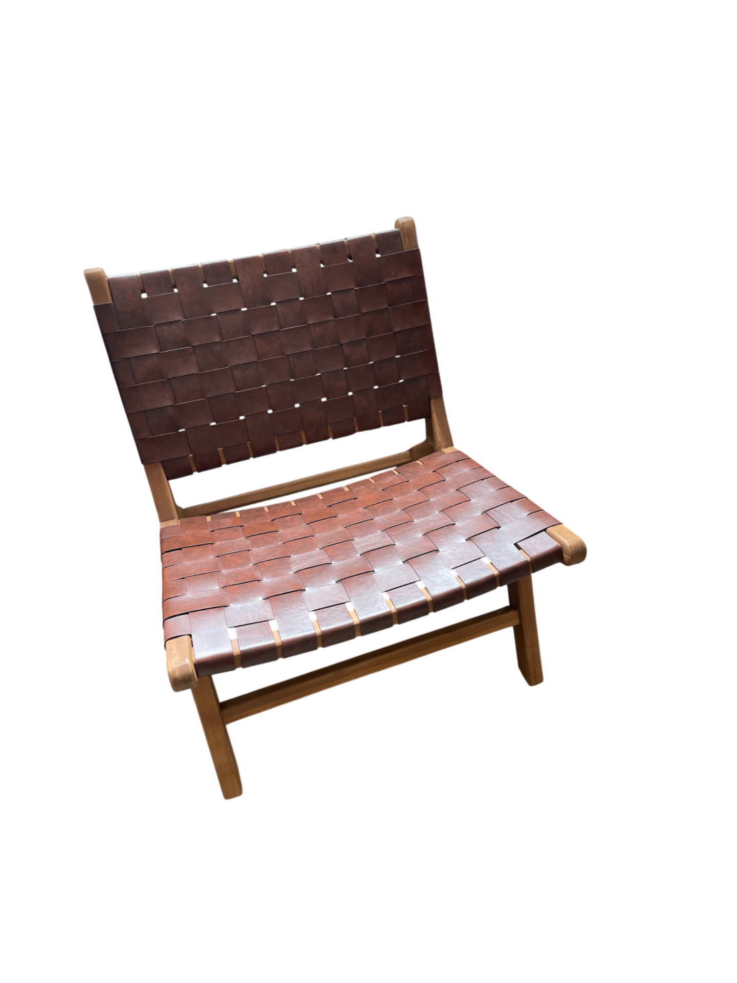 Fauteuil en cuir tressé CALIXTA
