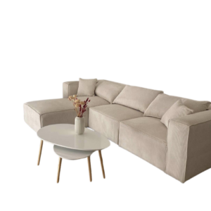 Canapé modulable 3 places en velours blanc