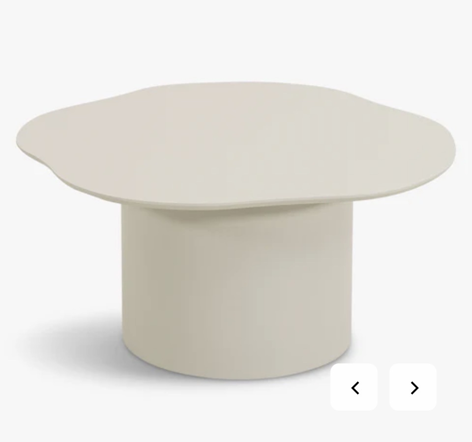 Table basse bois peint blanc argile « Estelle » – Image 4