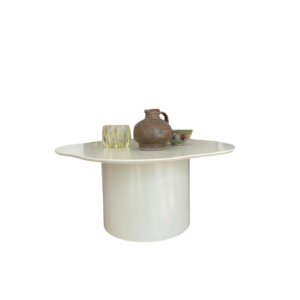 Table basse bois peint blanc argile « Estelle »