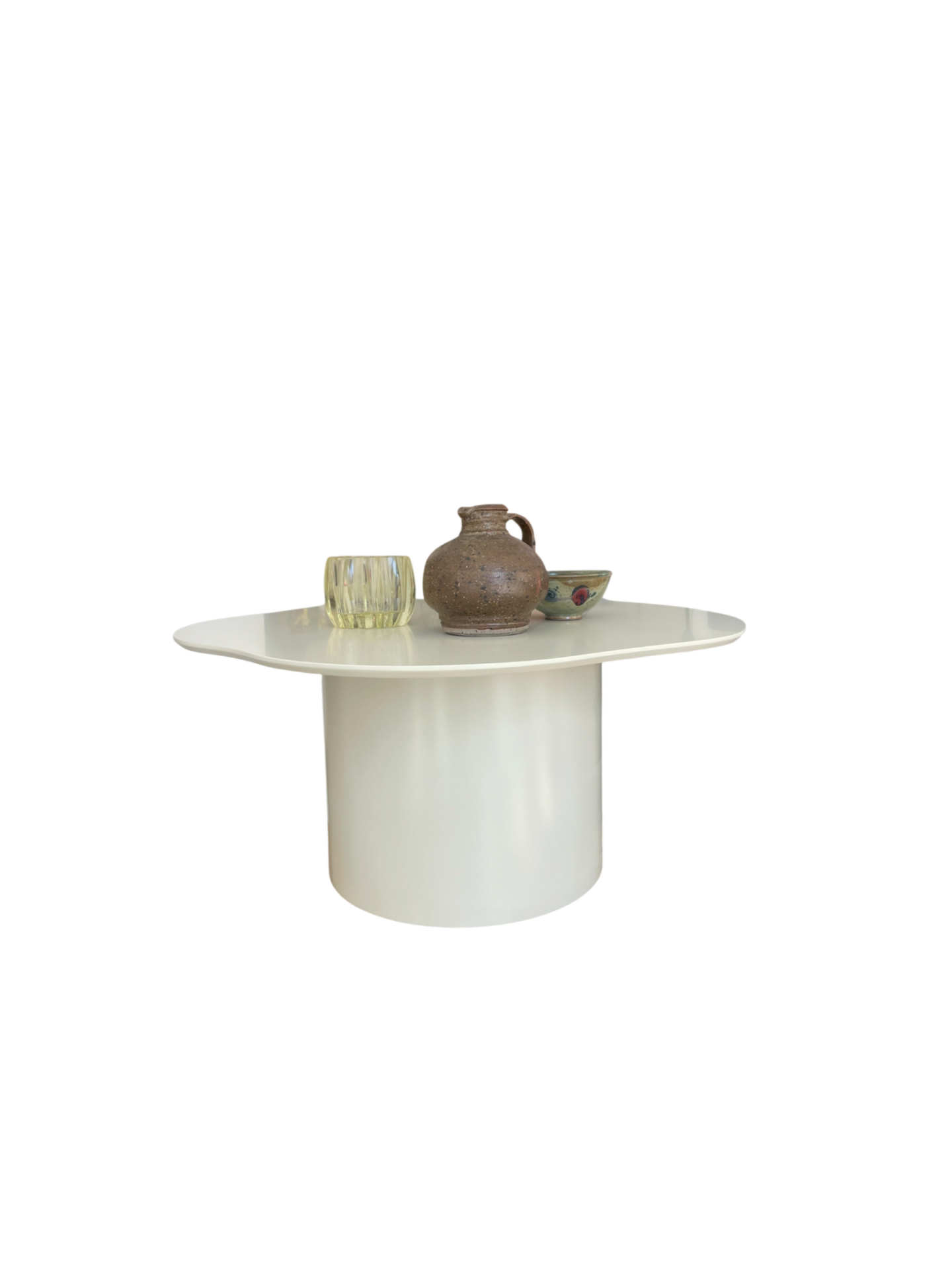 Table basse bois peint blanc argile « Estelle »