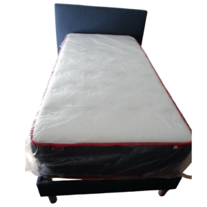 Ensemble lit simple : matelas, sommier, tête de lit, cadre de lit