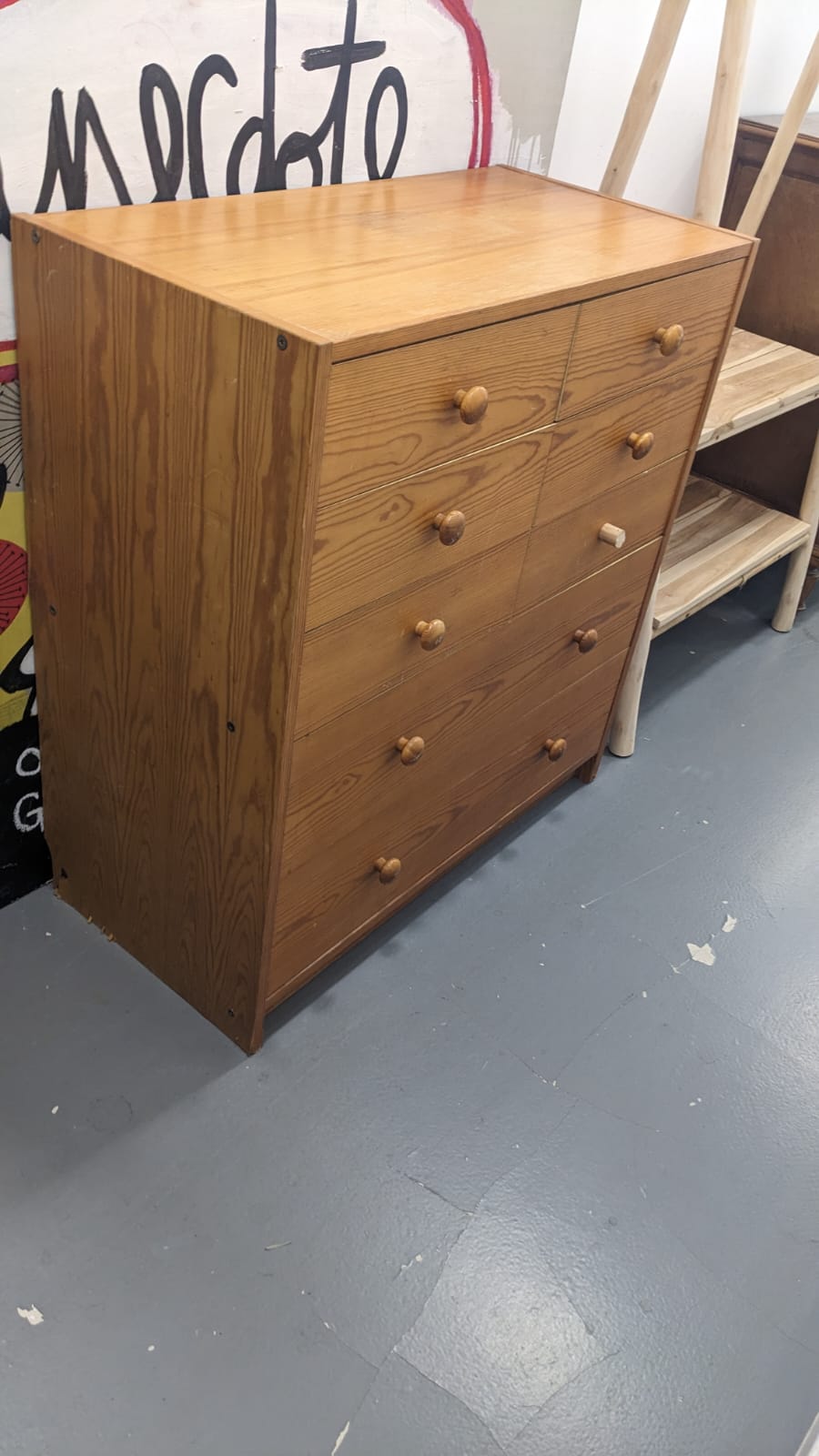 Commode 8 tiroirs en pin – Image 2