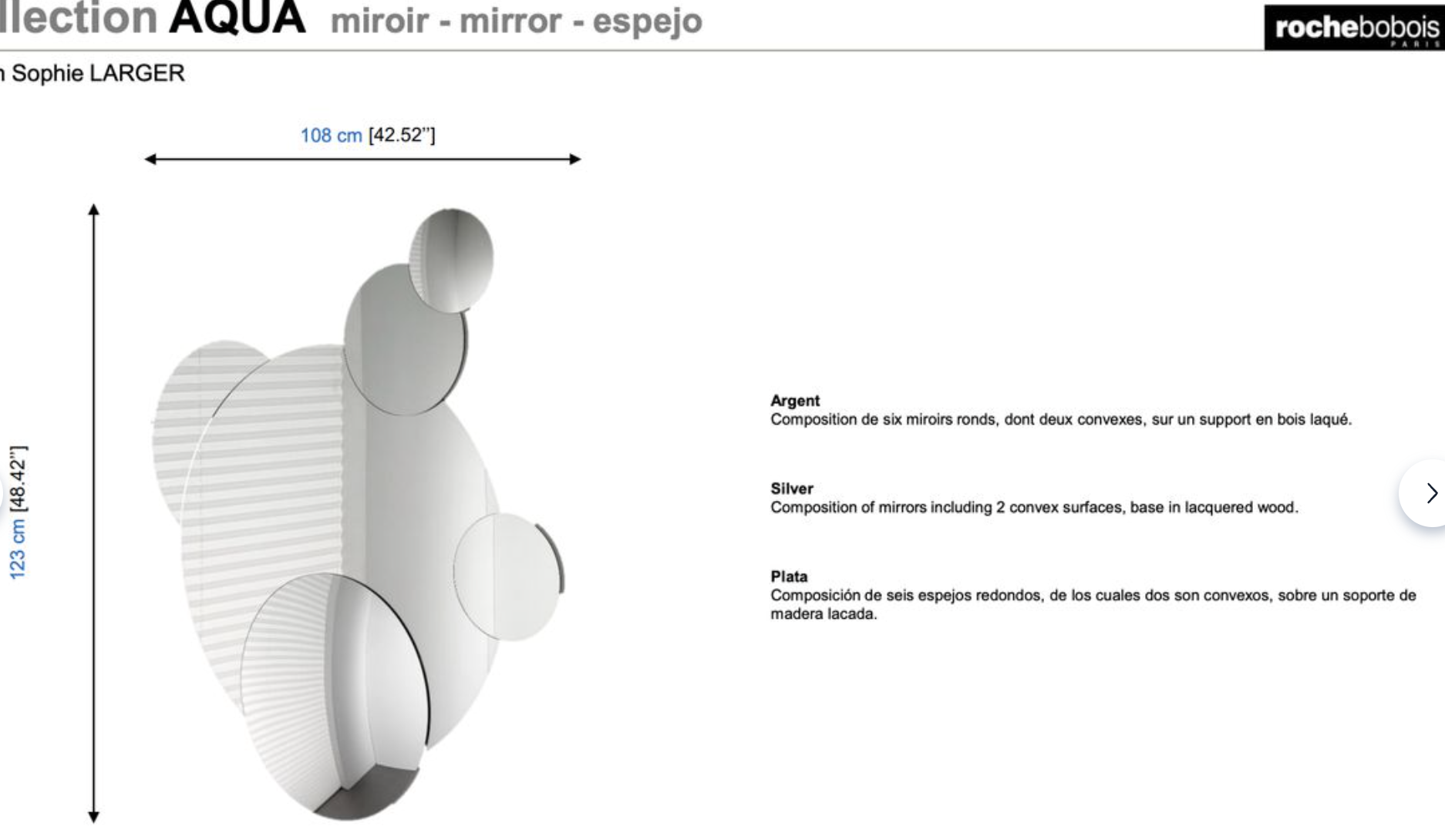 Grand miroir Rochebobois parfait état – Image 4