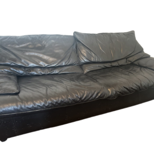 Canapé cuir noir 4 places Roche Bobois
