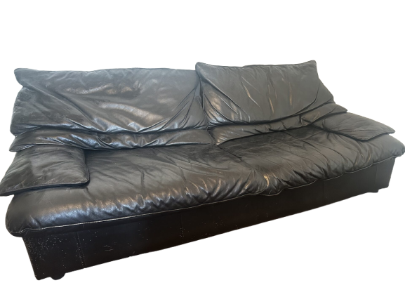 Canapé cuir noir 4 places Roche Bobois