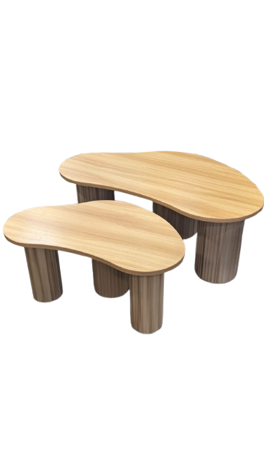 Lot de 2 tables basses bois clair