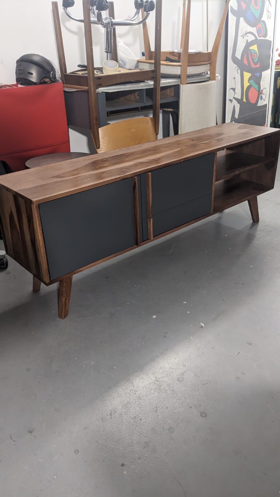 Meuble TV acacia massif 150cm – Image 9