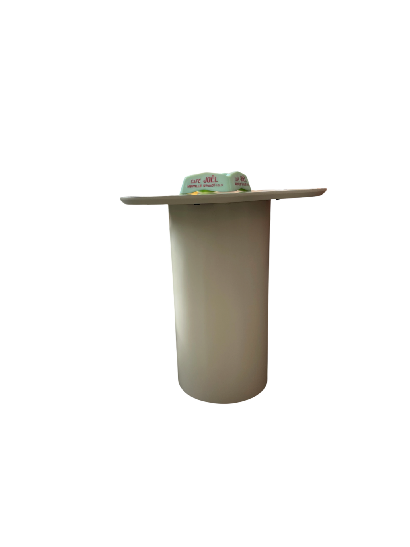 Petite table basse / bout de canapé en bois peint blanc argile « Esther »